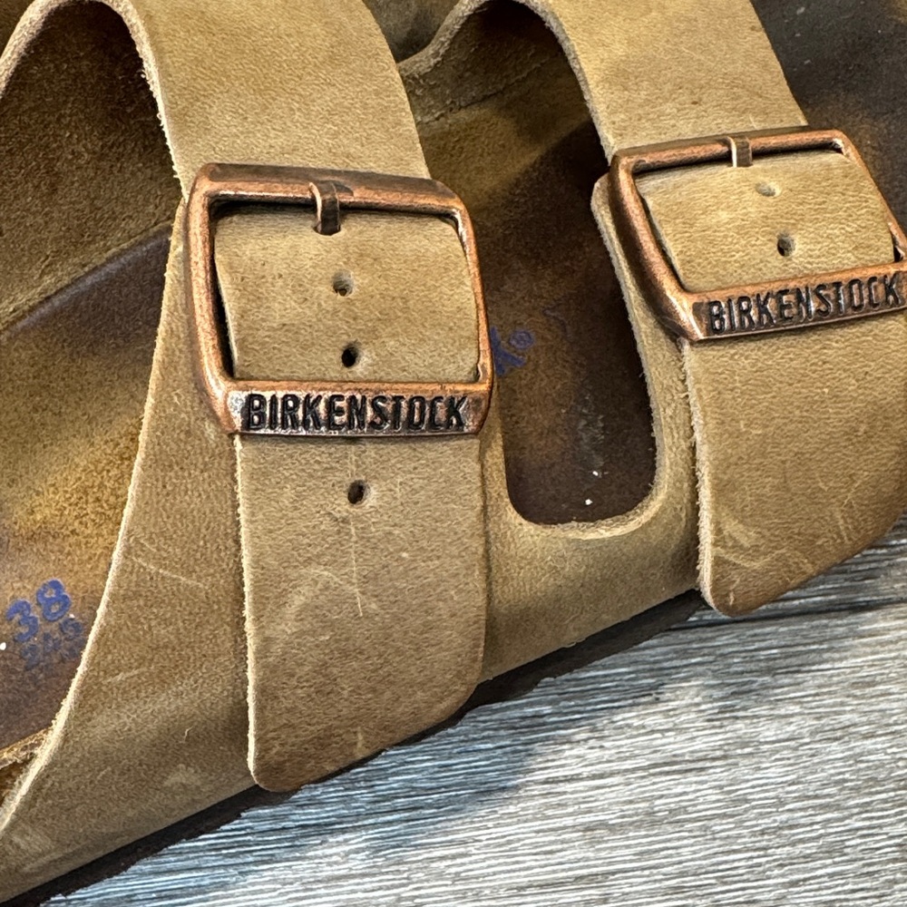 Birkenstock Tan Double Strap Sandals size 38 (j235) - Picture 5 of 8